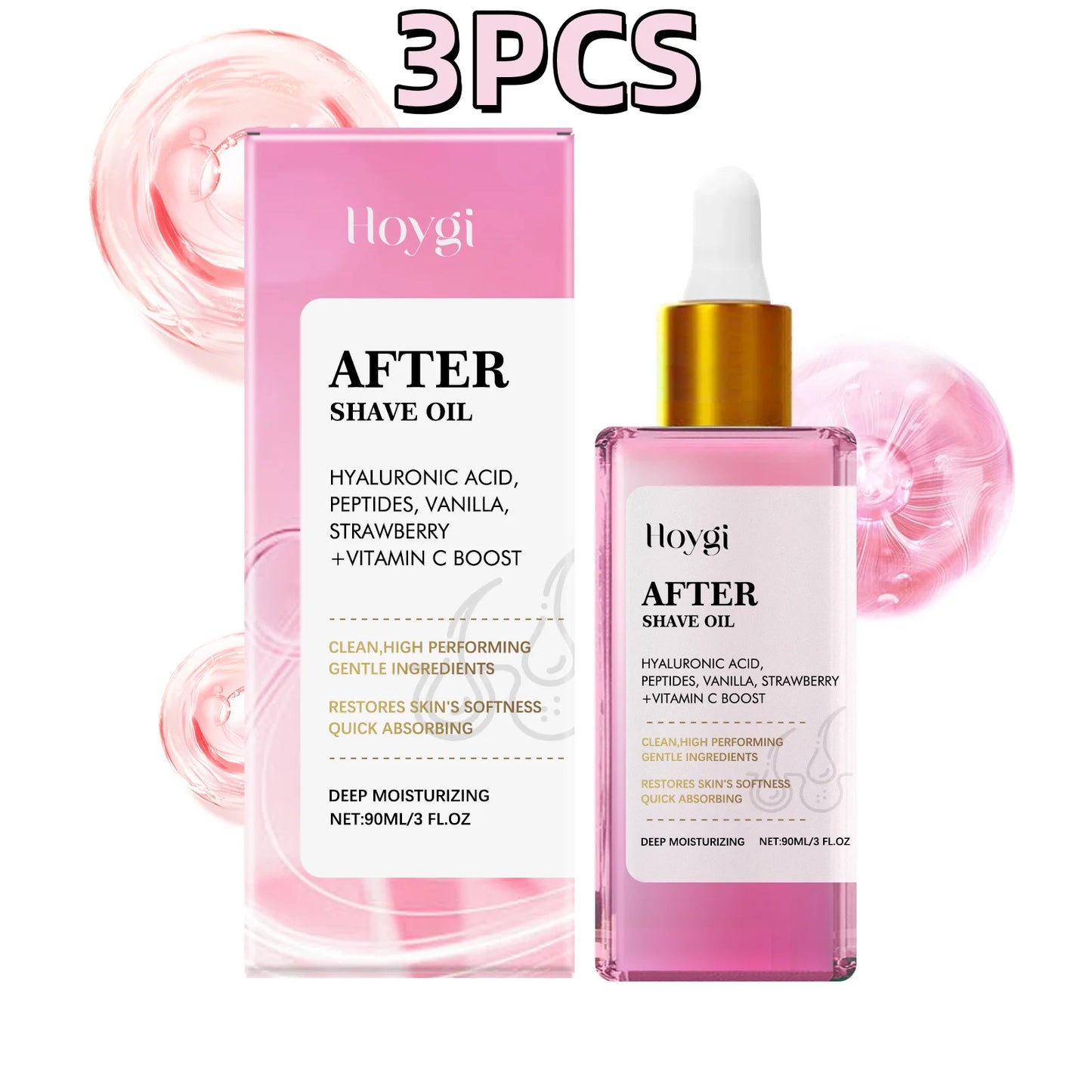 90ml Hair Removal Shaving Repair Essential Oil Relax Smooth Skin Strawberry Flavor Daily Moisturize Soften Shaving Oil