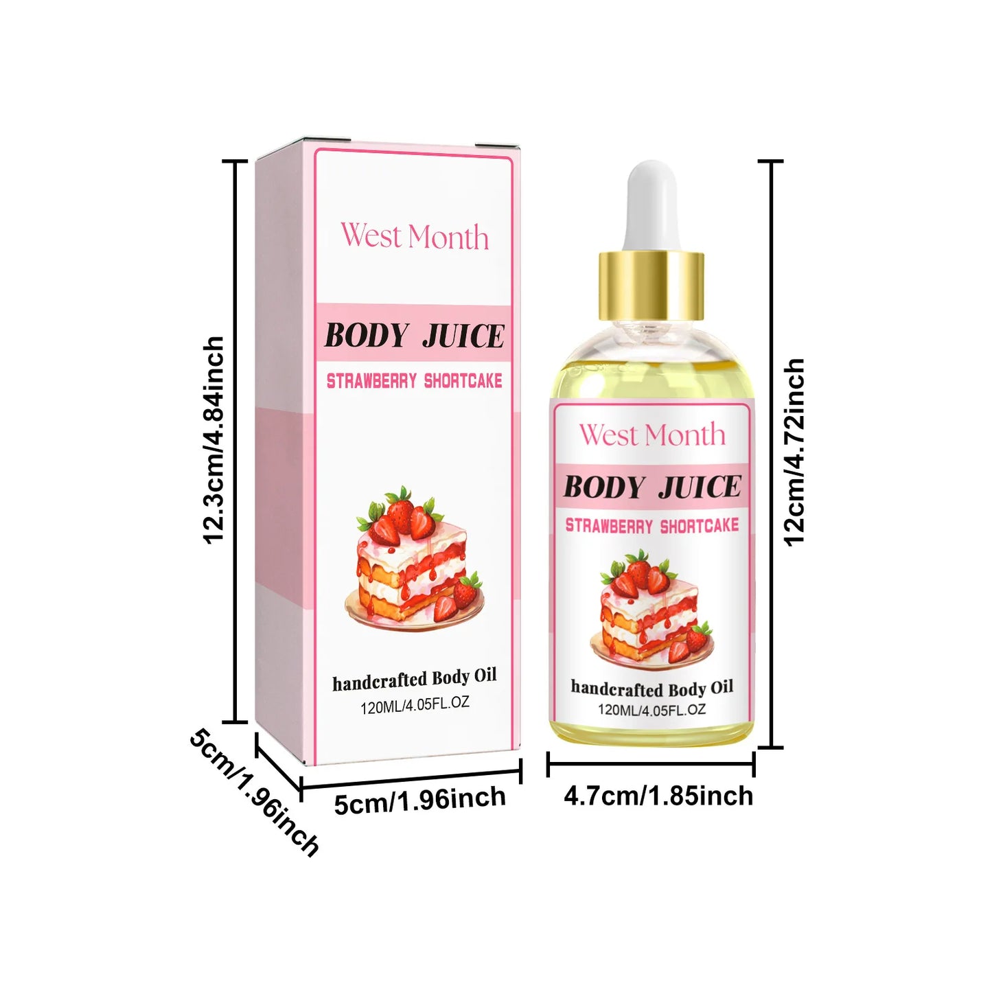 120ml Body Juice Massage Oil Strawberry Serum Body Drops Oil Moisturize Body Smooth Aromatherapy Glow Relieve Dry