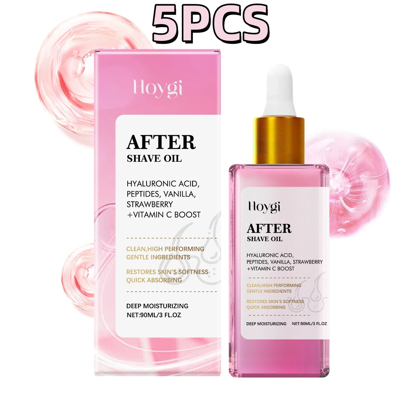 90ml Hair Removal Shaving Repair Essential Oil Relax Smooth Skin Strawberry Flavor Daily Moisturize Soften Shaving Oil