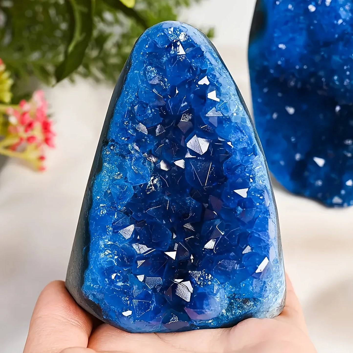 Stunning Blue Crystal Cut Base Cluster Quartz Specimens Crystal Healing Home Decoration Crystal Gift 1pc