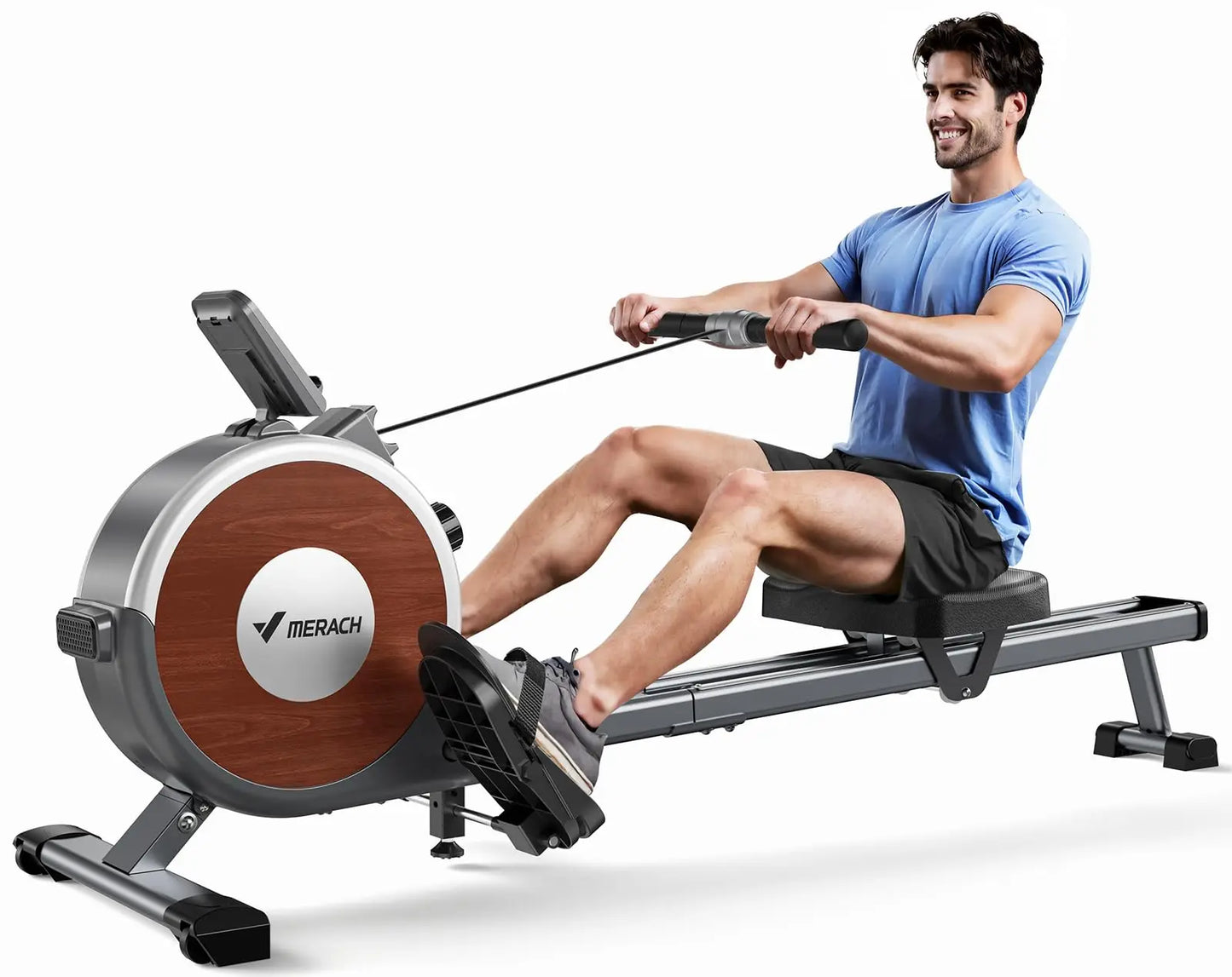 Rowing Machine Magnetic Rower Machine for Home 16 Levels Quiet Resistance Dual Slide Rail Max 350lb Weight Capacity R02