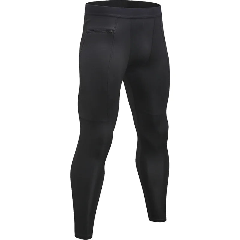 men Pocket Gym Leggings Sport Pants Workout Fitness Compression Pants Men Sweatpants Breathable Slim Tight Pants