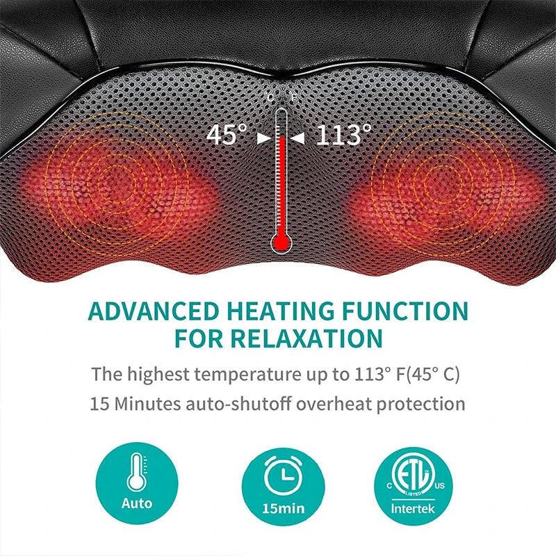 Shiatsu Shoulder and Neck Massager Electric Deep Tissue Kneading Full Body Massage to Legs Muscles Back Massage Shawl