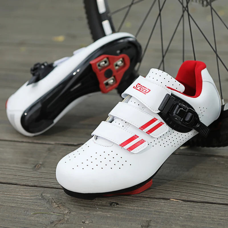 Mens Cycling Shoes Compatible with Peloton Indoor Bicycle Pedals Clip in Road Bike Shoes Pre-Installed with Look Delta Cleats