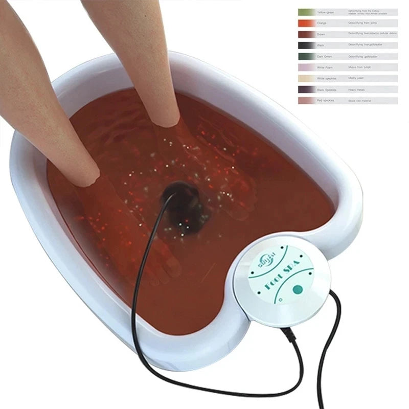 Detox Ionic Foot Spa Bath Massager Machine Mini Foot Bath Detoxifier Health Therapy Cleanse Footspa Vibration Care Arrays Aqua