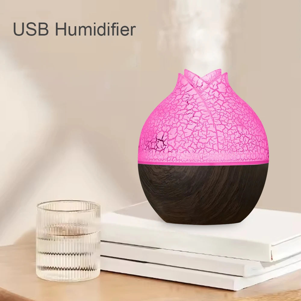 Sleek Modern Humidifier Touch-Activated LED Diffuser, 130ml Compact USB Design for Minimalist Bedrooms or Desks