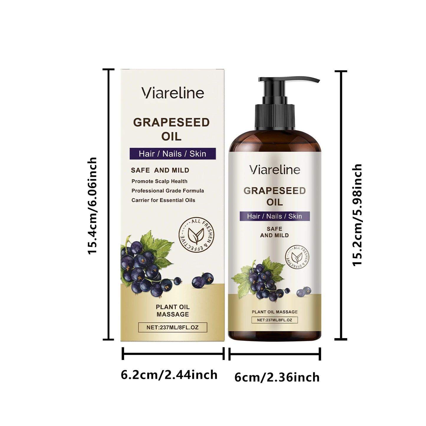 Grapeseed Essential Oil for Nourishing Hair Nail Skin Quick Absorbed Moisturizing Massage Relief Discomfort Non-greasy Body Oil