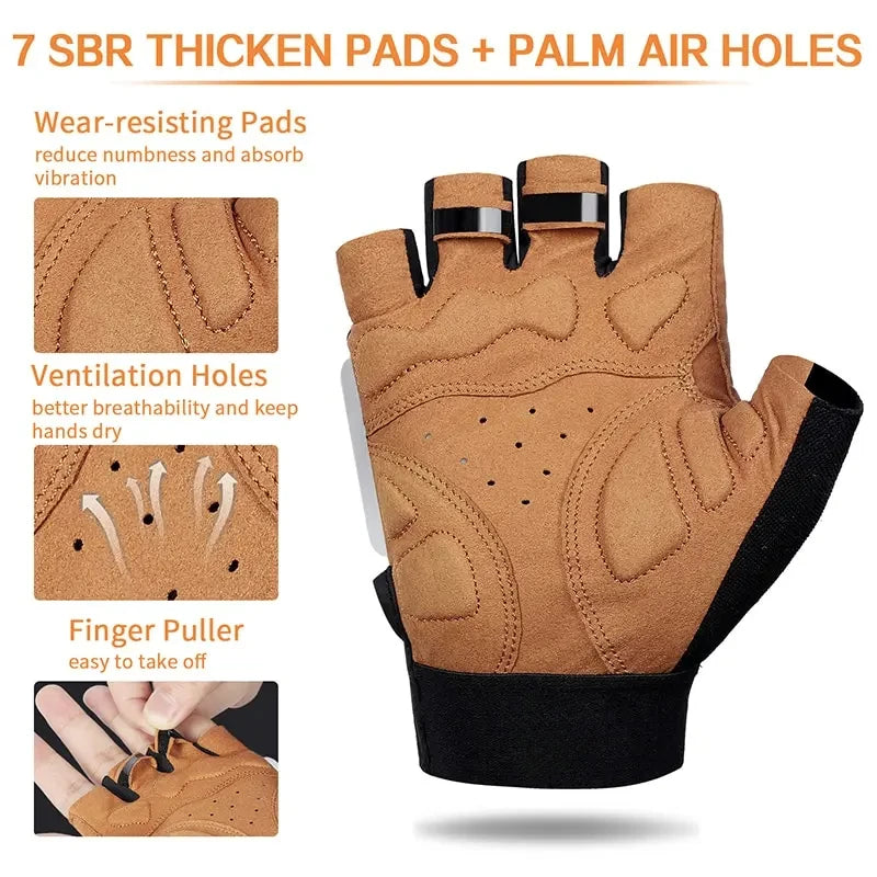 Sports Cycling Gloves Half Finger Men Women MTB Bike Gloves Running Fitness Gym Riding Motorcycle Bicycle Gloves