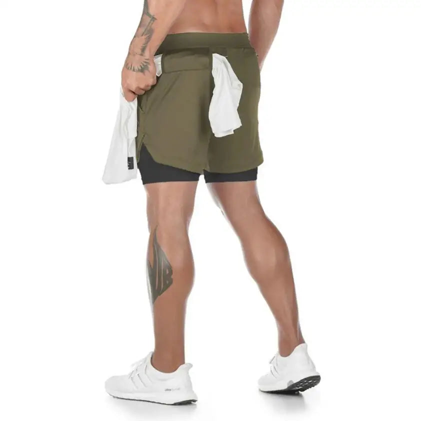 2024 Summer Running Shorts Men 2 in 1 Sports Jogging Fitness Shorts Training Quick Dry Mens Gym Men Shorts Sport gym Short Pants