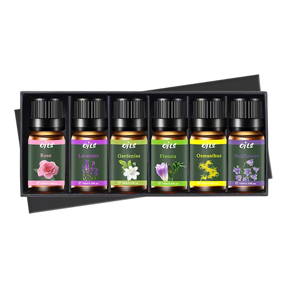 Luxury Essential Oil Collection (6 x 10ml) - Premium Floral Blends Including Gardenias & Freesia | Holiday Gift Box for Women/Me