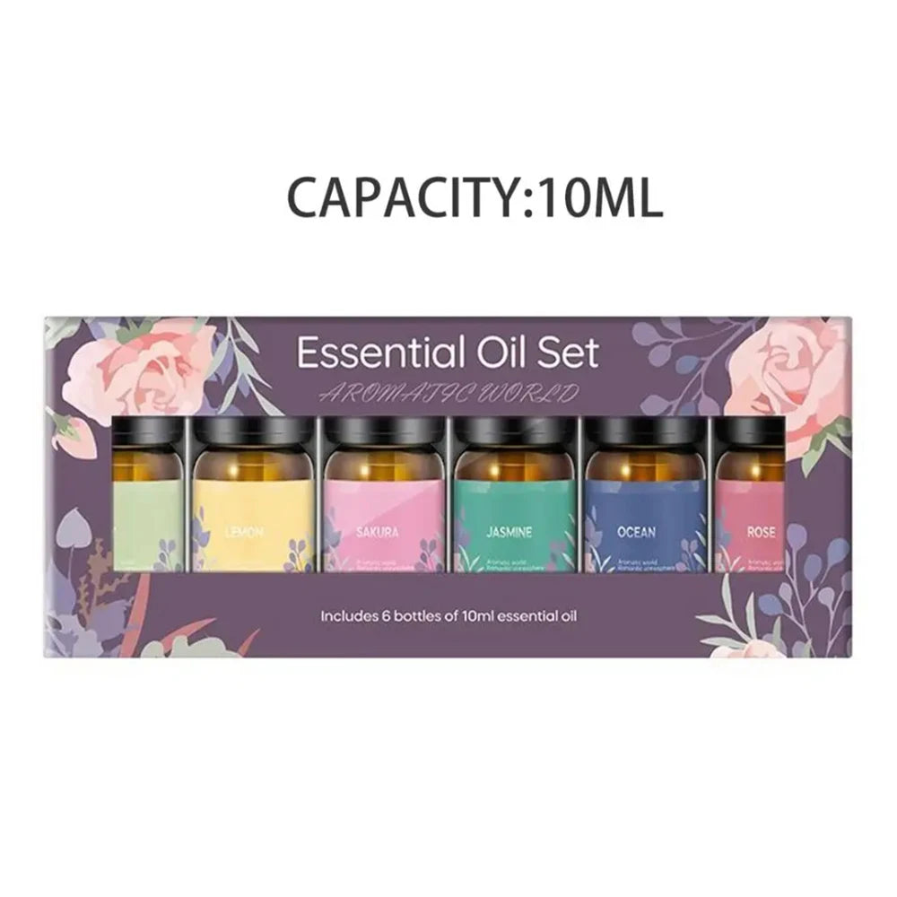 Premium Essential Oil Gift Set (6 Bottles) - Spa-Quality Aromatherapy Kit with Floral & Fresh Scents - Perfect Housewarming/Moth