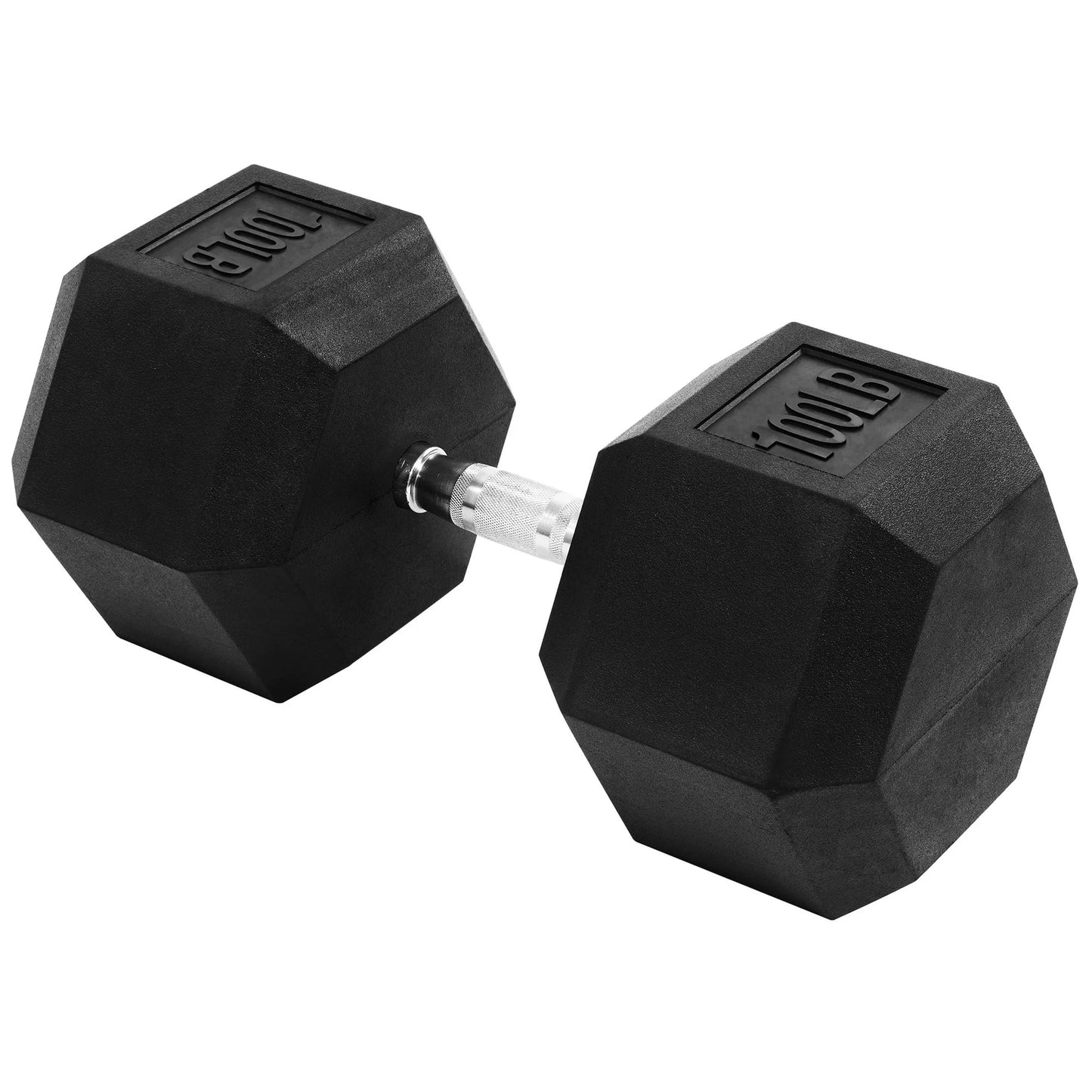 BalanceFrom Rubber Encased Hex Dumbbells, 45 lbs Pair, Black