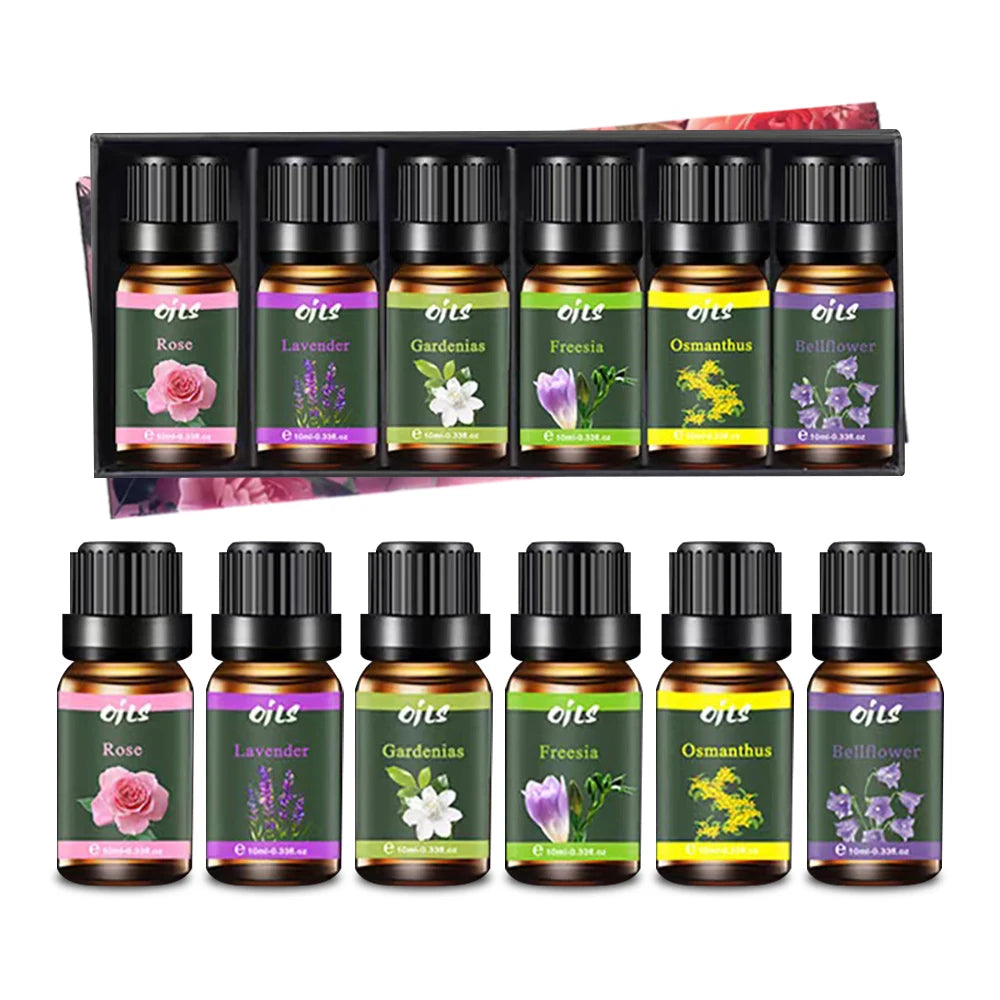Diffuser For Home Luxury Essential Oil Collection (6 x 10ml) Premium Floral Blends Including Gardenias Freesia Holiday Gift B