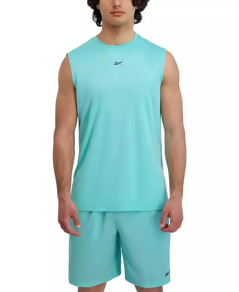 Men's Sleeveless Tank Top Breathable Workout Shirt Fitness Running Sports Black/White