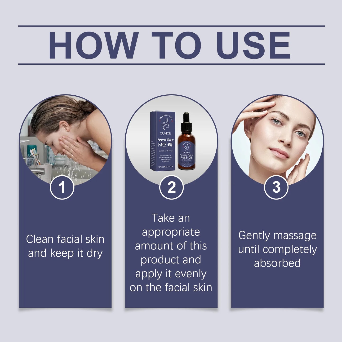 OUHOE Moisturizing Facial Oil - Lighten, Anti - aging, Deeply Moisturize, Strengthen Barrier, Coconut Oil - Infused