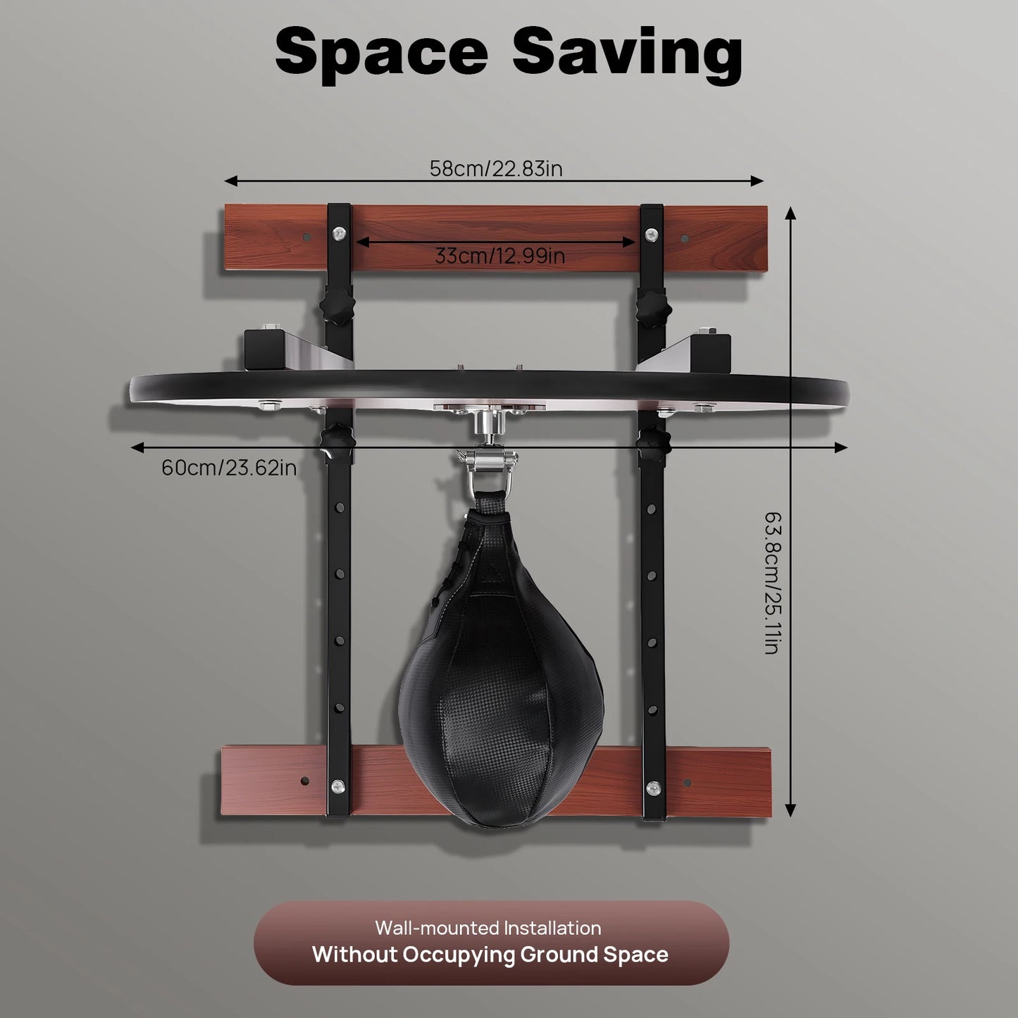Wall-Mounted Adjustable Speed Bag Platform Kit Swivel Punching Fitness Training