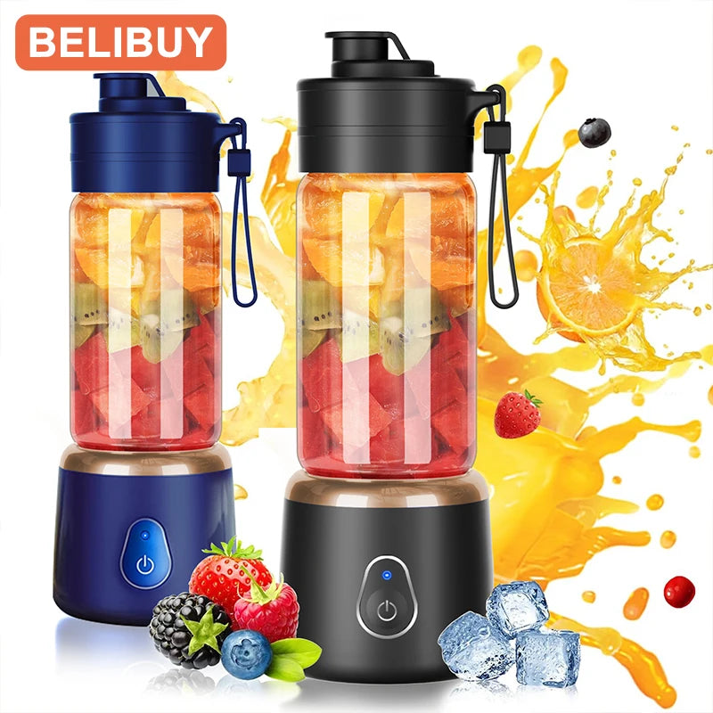 450ML Electric Juicer Cup 2 Cups For Travel Portable Juicer Mixer Usb Charge Fresh Fruit Juice Personal Blender Smoothie