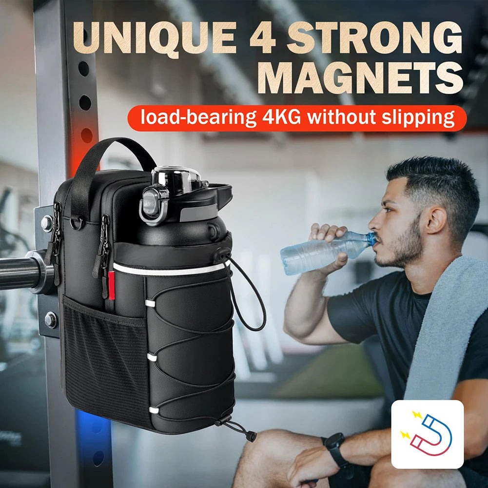 Magnetic Gym Bag Magnetic Sling Pocket Bottle Holder Crossbody Bag for Men & Women