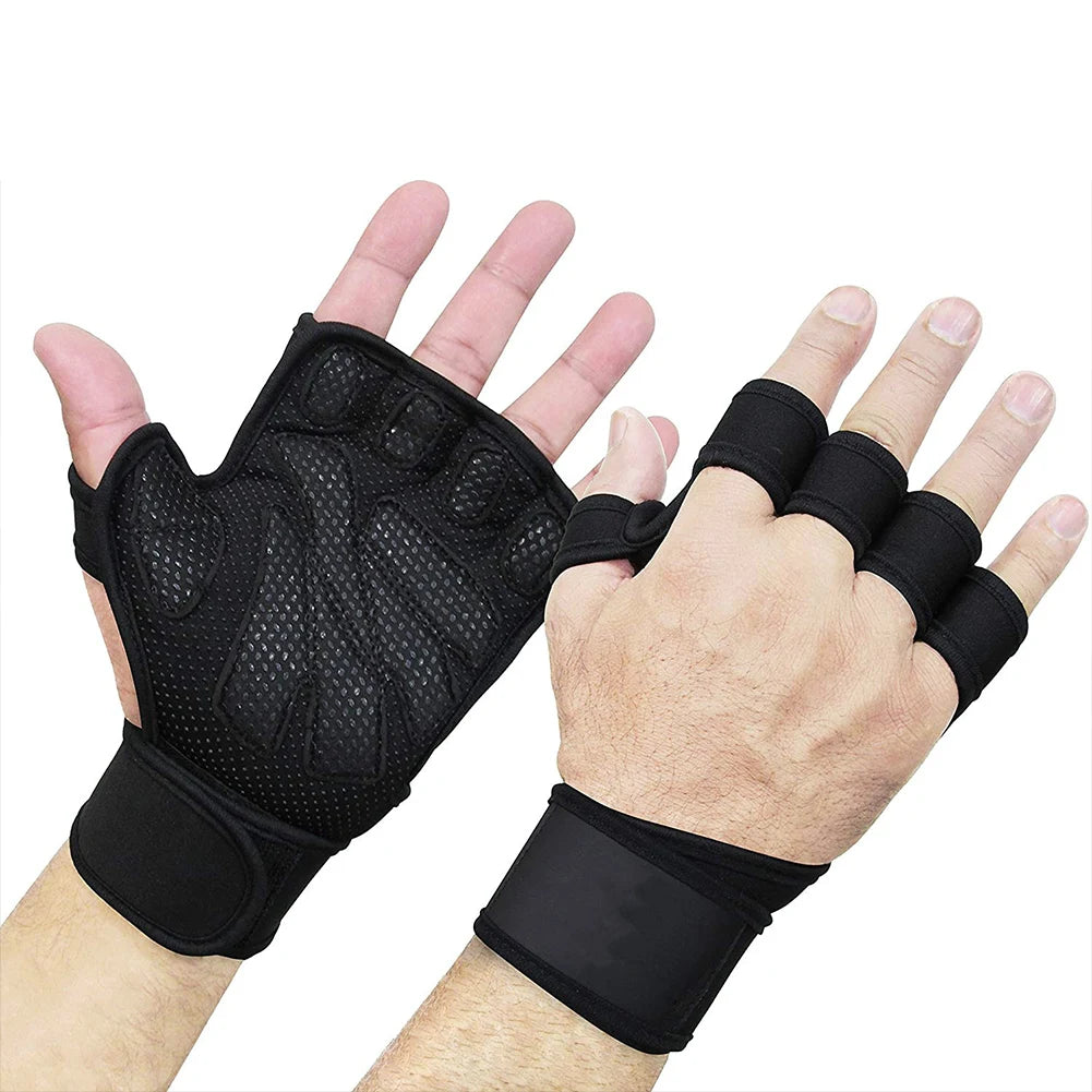 1-4Pairs Weight Lifting Training Gloves with Wrist Support Workout Gloves Adjustable Neoprene Gym Gloves Non Slip for Men Women
