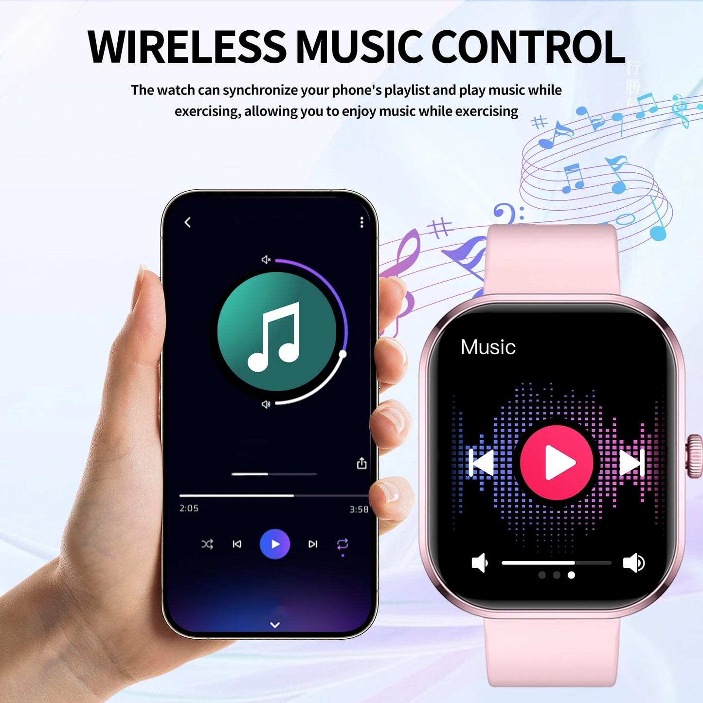 Multifunctional Smart Watch Men Women Bluetooth Connected Phone Music Fitness Sports Bracelet Sleep Monitor Smartwatch