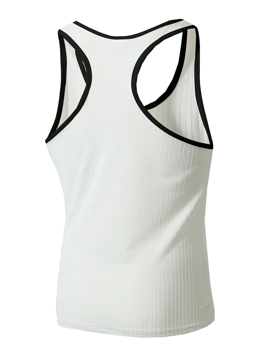Men s Sleeveless Muscle Tank Tops with Racerback Design for Workout Training and Gym Fitness - Casual Streetwear Style