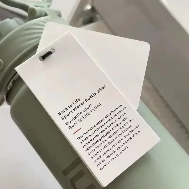 Solid Color Back to Life Sports water bottle 710ml Stainless Steel Pure Titanium Vacuum Portable Leakproof Insulated Water Cup