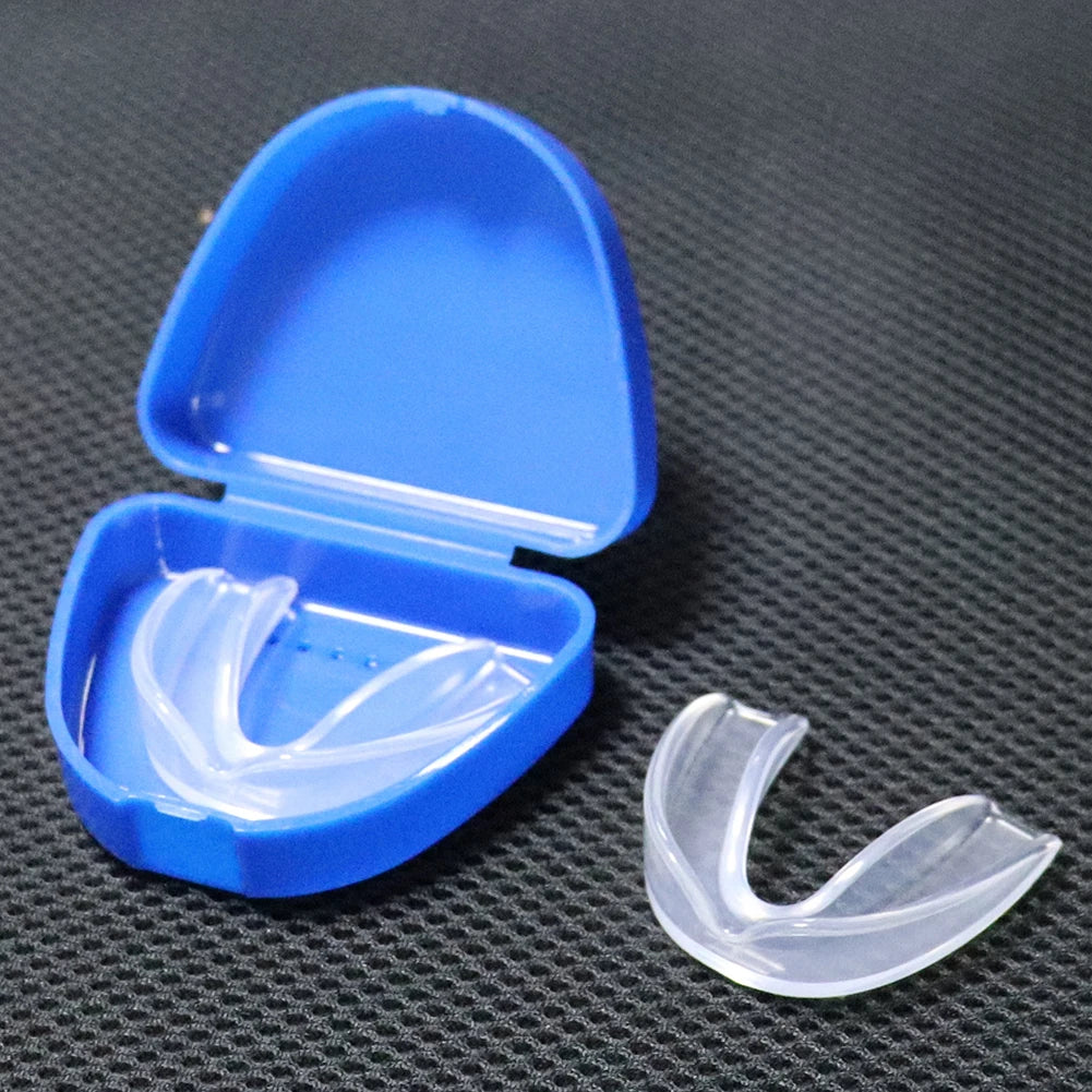 4Pcs Mouth Guard with Storage Case Anti-Grinding Teeth Protection Stop Bruxism Sports Mouth Guard for Teeth Clenching at Night