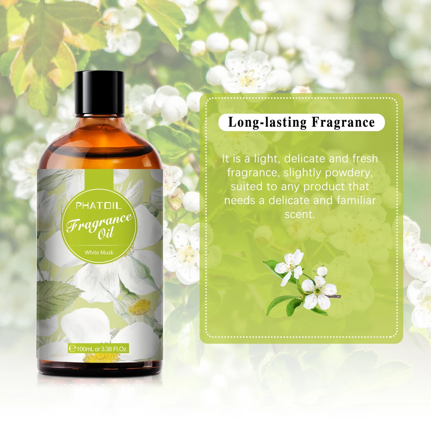 100ml White Musk Fragrance Essential Oil Fresh Linen Honeysuckle Peach Orange Blossom for Aroma Candle Soap Making