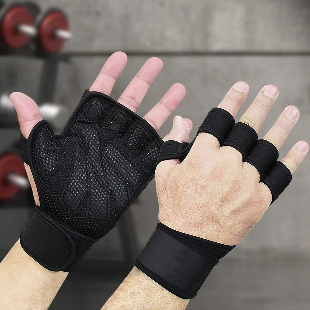 1-4Pairs Weight Lifting Training Gloves with Wrist Support Workout Gloves Adjustable Neoprene Gym Gloves Non Slip for Men Women
