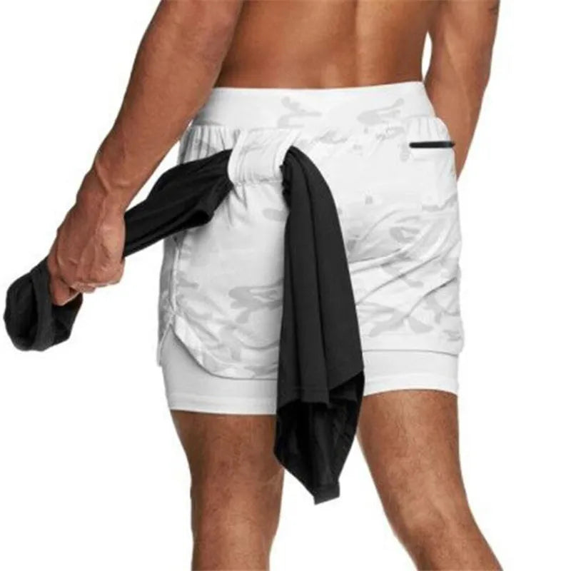 2024 Summer Running Shorts Men 2 in 1 Sports Jogging Fitness Shorts Training Quick Dry Mens Gym Men Shorts Sport gym Short Pants