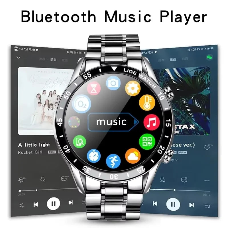 Smart Watch Men Fashion Full Touch Luxury Bluetooth Call Smart Watches Men Waterproof Sport Fitness Smartwatch For Men 2025