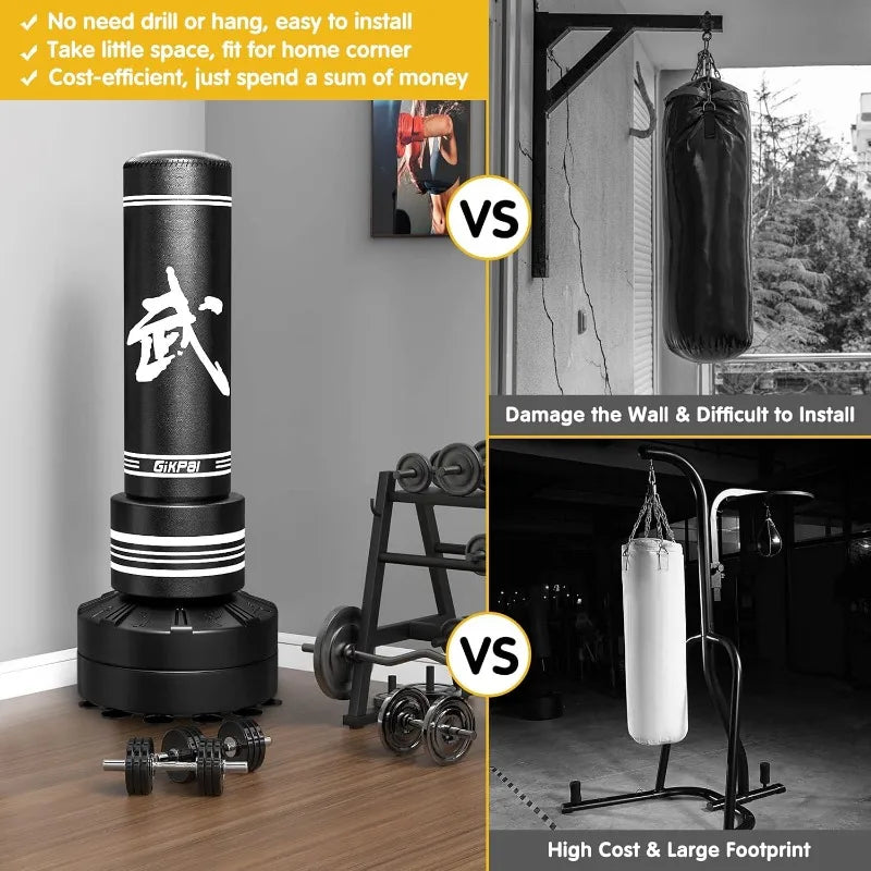 Freestanding Punching Bag with Boxing Gloves, Heavy Boxing Bag with Stand for Adult Kids, Kickboxing Bag