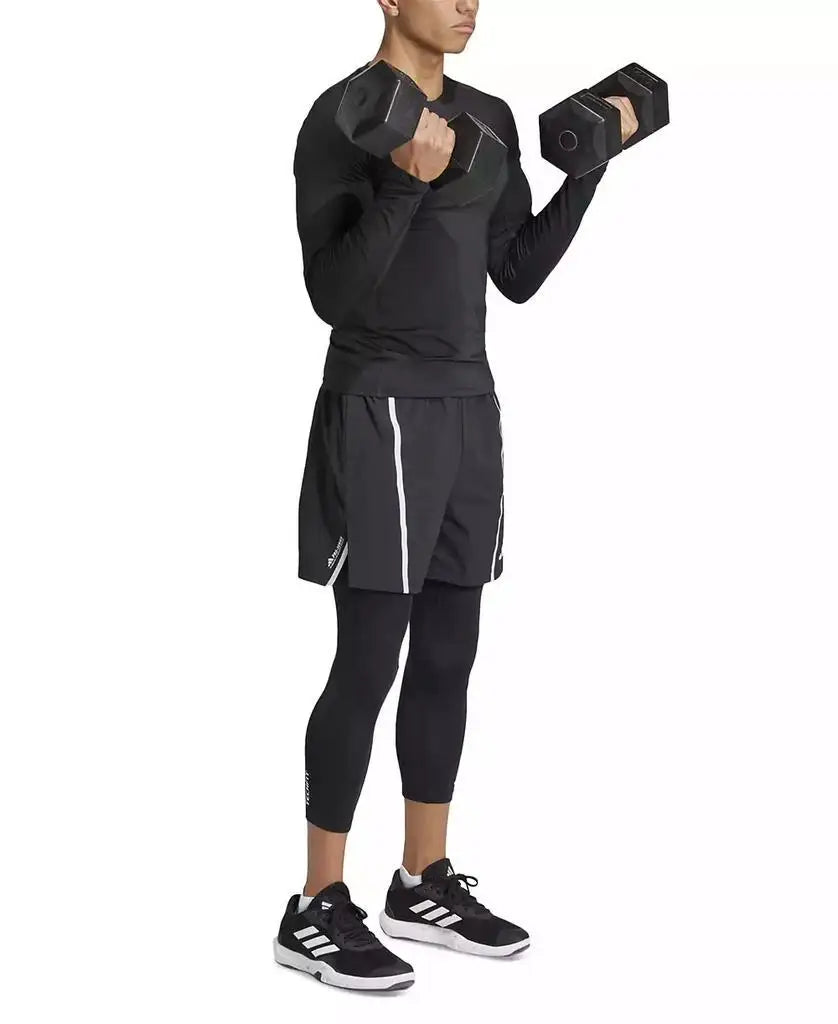 Men's Techfit Compression Tights 3/4-Length Breathable Gym Fitness Training Sportswear Breathable Sweatpants