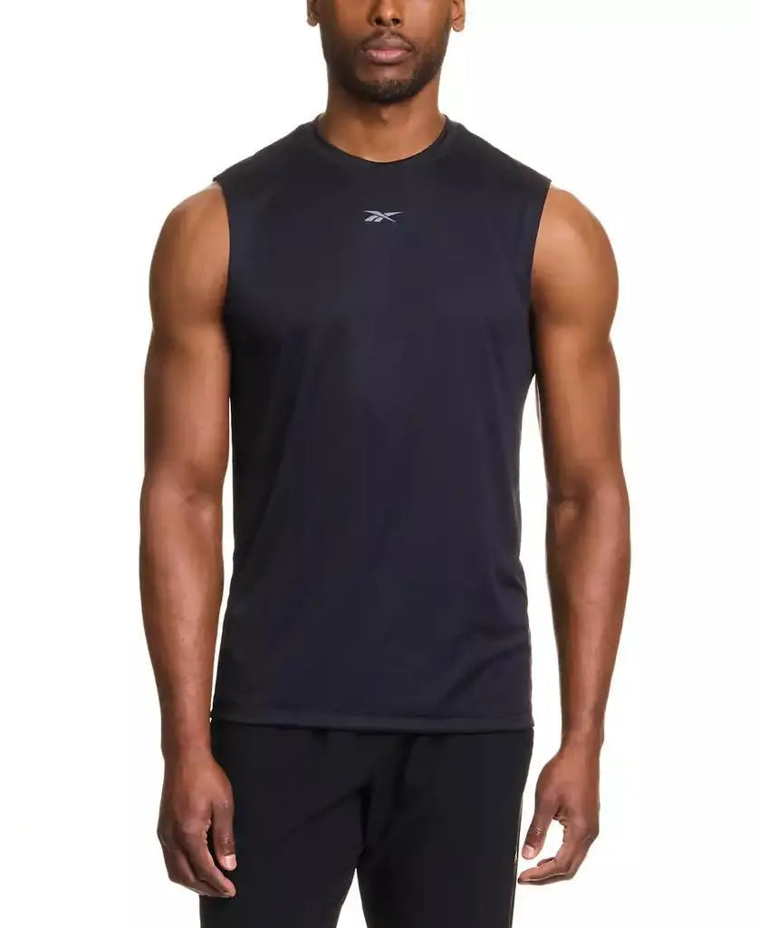 Men's Sleeveless Tank Top Breathable Workout Shirt Fitness Running Sports Black/White