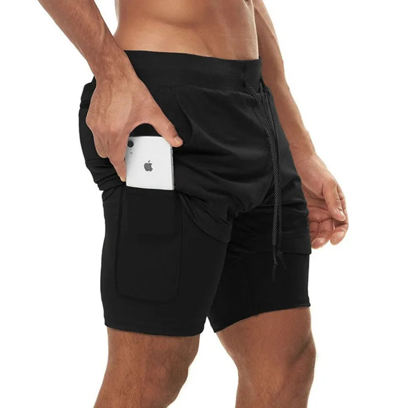 2024 Summer Running Shorts Men 2 in 1 Sports Jogging Fitness Shorts Training Quick Dry Mens Gym Men Shorts Sport gym Short Pants