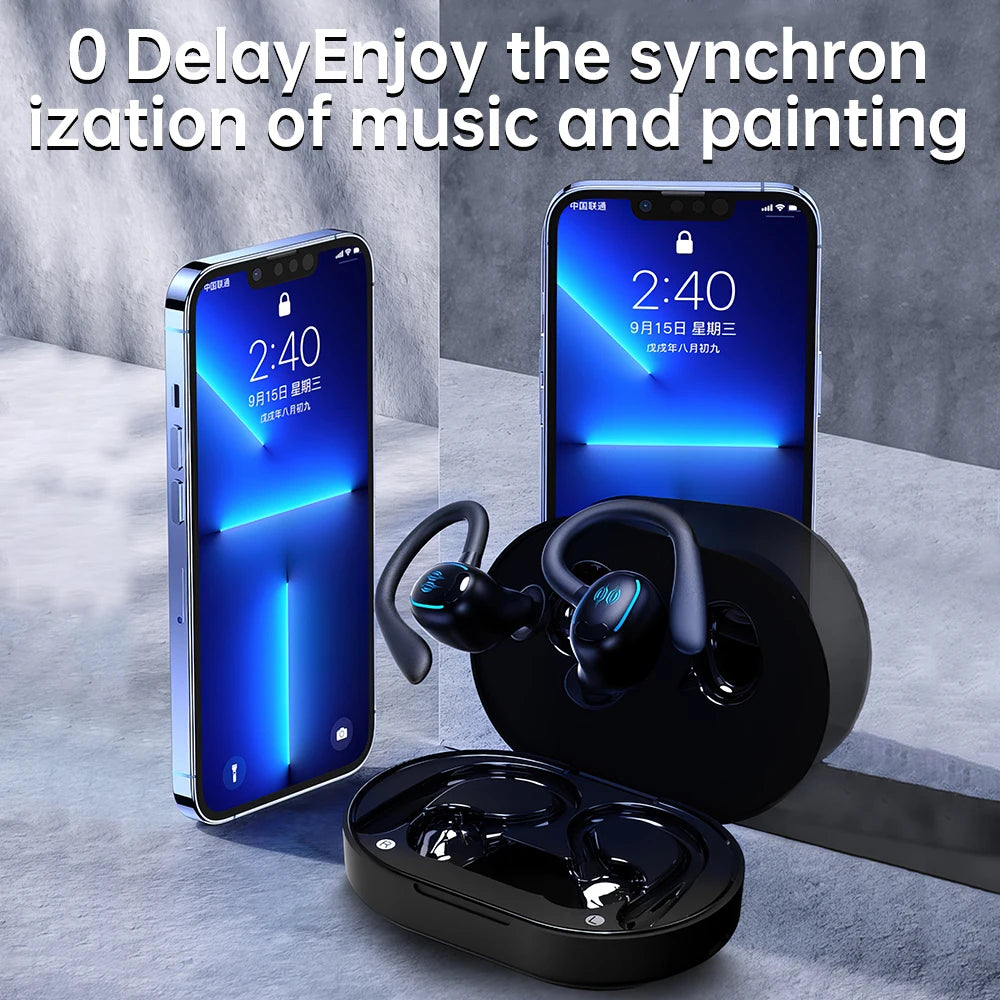 Wireless 50 Hours Bluetooth 5.3 Earphones with CVC Noise Cancelling Mic IPX7 Waterproof Sports Earbuds for Running