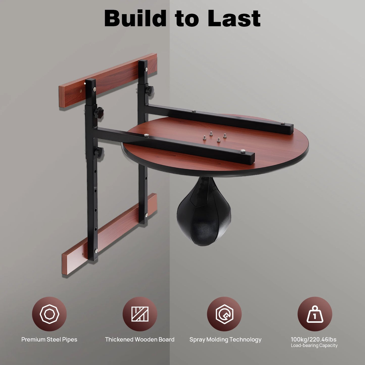 Wall-Mounted Adjustable Speed Bag Platform Kit Swivel Punching Fitness Training
