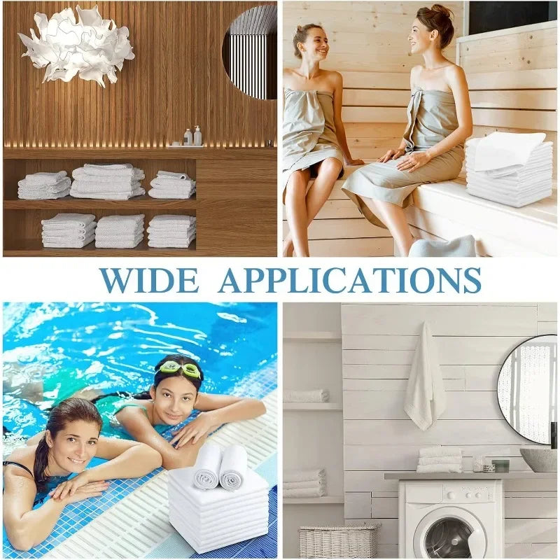 High quality.72 Pack Hand Towels,16 x 27 Inch Bleach Proof Towels Bulk for Facial, Gym, Spa, Hotel, Kitchen(White)