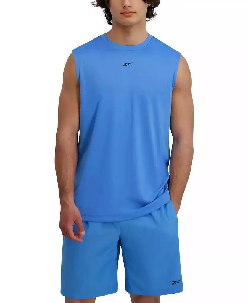 Men's Sleeveless Tank Top Breathable Workout Shirt Fitness Running Sports Black/White