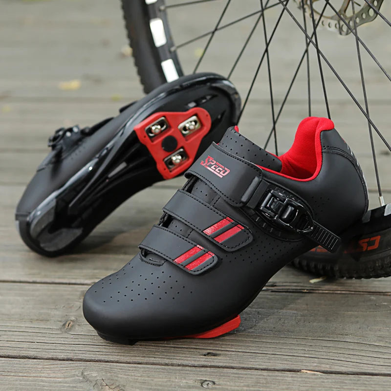 Mens Cycling Shoes Compatible with Peloton Indoor Bicycle Pedals Clip in Road Bike Shoes Pre-Installed with Look Delta Cleats