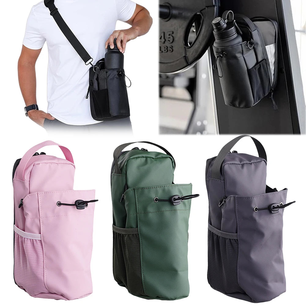 Magnet Water Bottle Pouch Waterproof Phone Holder Crossbody Bag Large Capacity Fitness Water Cup Bag Travel Fitness Accessories