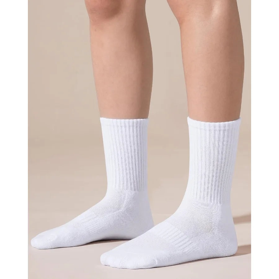 6 Pairs Crew Socks for Boys and Girls: Athletic Cushioned Hiking Socks Ideal for Warm Weather Soft Comfortable Running Socks Pe