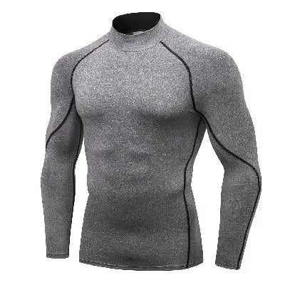 Mens Compression Shirts Long Sleeve Quick Dry Mock Turtleneck Compression Undershirts for Men Moisture Wicking Running Athletic