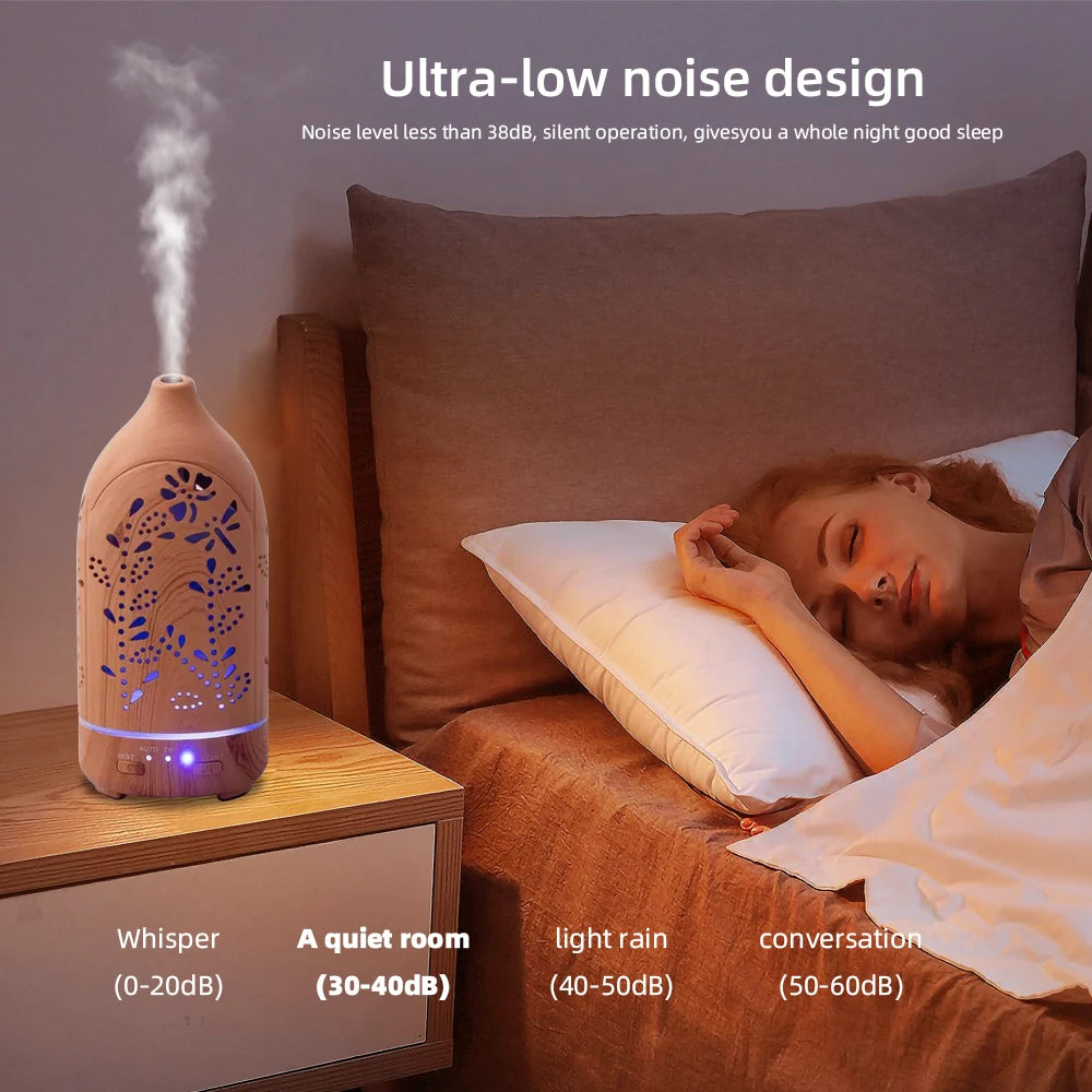 Lavender Hollow Ultrasonic Aromatherapy Diffuser 7 Color LED Lights, Quiet & Auto Shut Off