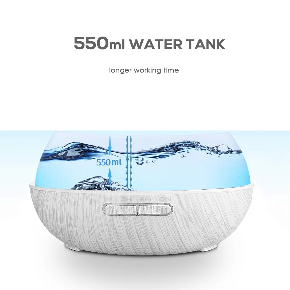 Gift of Wellness Premium Wood Diffuser Set w/6 Essential Oils & Remote Perfect Housewarming/Christmas Present