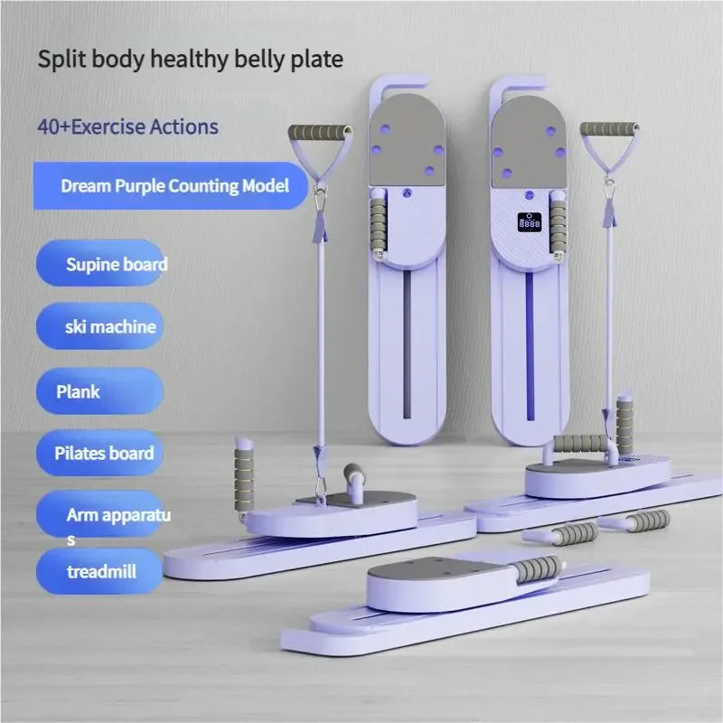 Pilates balance board, 40+ exercise movements, multifunctional fitness tool, (abdominal board, ski machine, yoga)