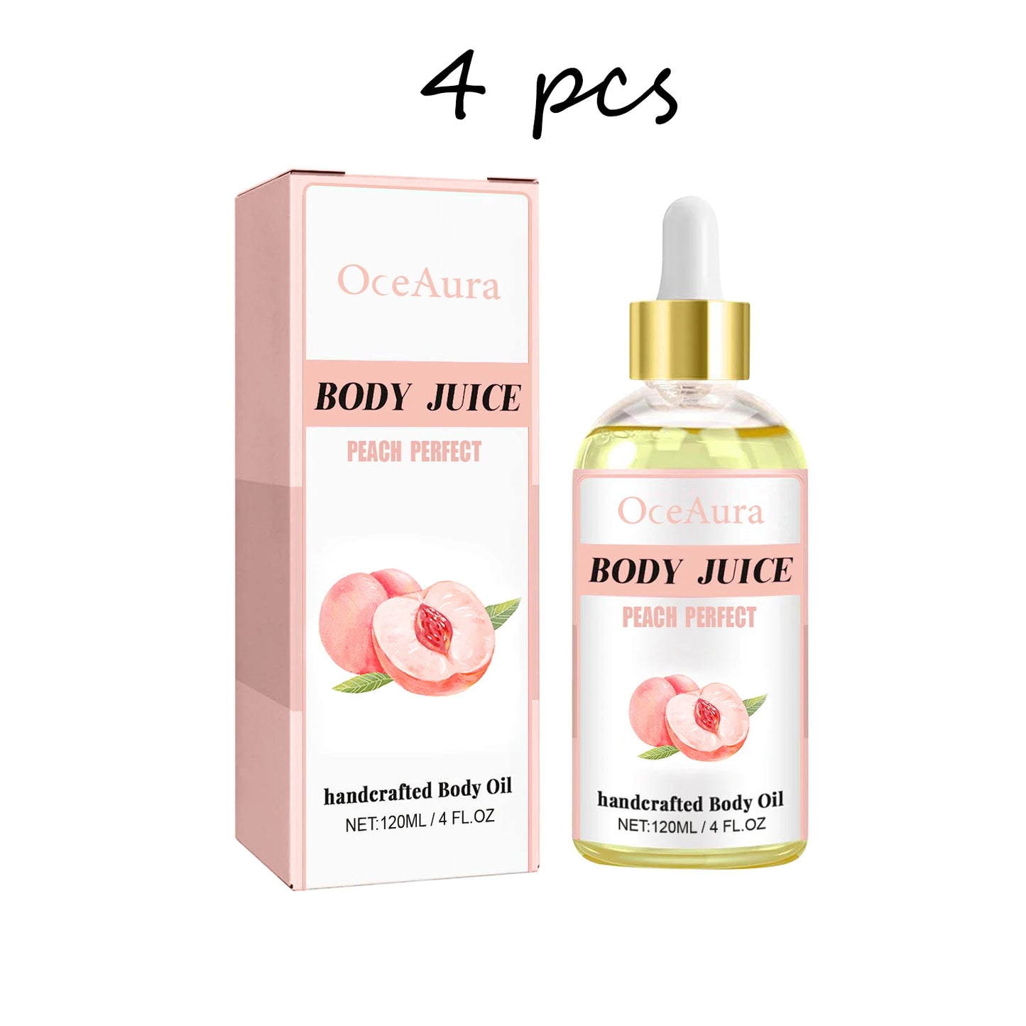 Oceaura Peach Scent Body Oil Reduce Dryness Improve Roughness Massage Skin Firming Promote Skin Texture Fruit Body Care Oil