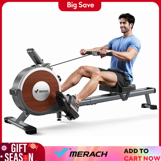 Rowing Machine Magnetic Rower Machine for Home 16 Levels Quiet Resistance Dual Slide Rail Max 350lb Weight Capacity  R02