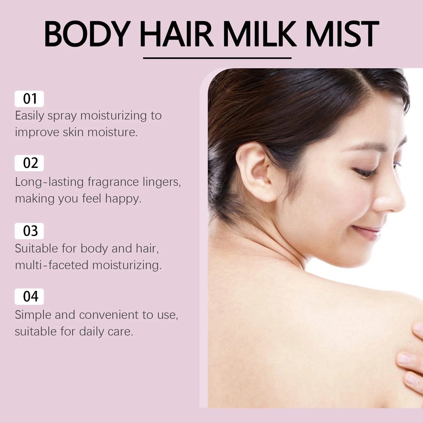 Body Hair Mist Spray Lasting Fresh Fragrance Daily Moisturizing Smoothing Refreshing Whole Body Hair Care Spray