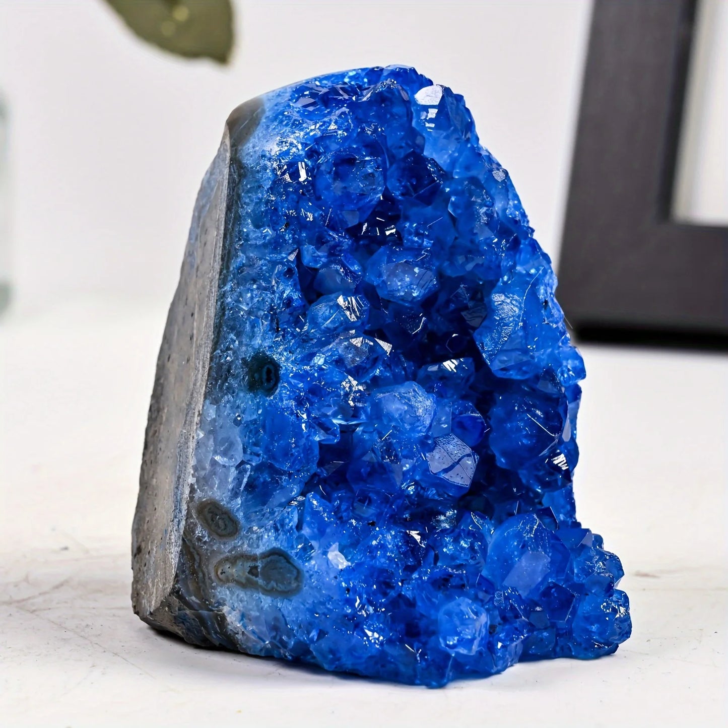 Stunning Blue Crystal Cut Base Cluster Quartz Specimens Crystal Healing Home Decoration Crystal Gift 1pc